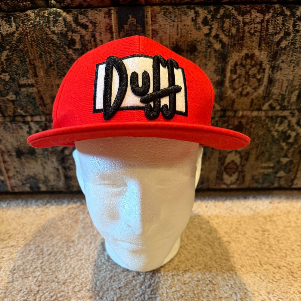 Simpsons Matt Groening Red Duff Beer Cap Embroidered Logo Adjustable Canvas Cap